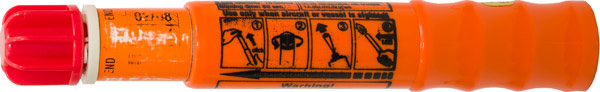 Handfackel mit Piktogrammen.